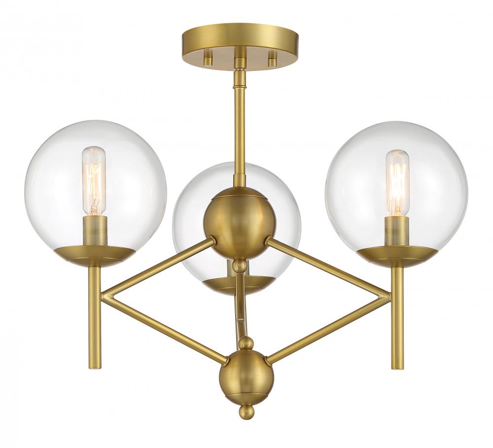 Auresa - 3 Light Semi Flush Mount