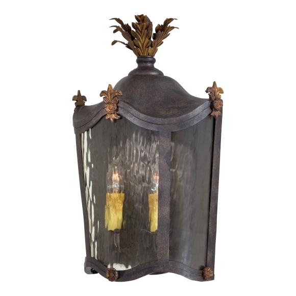 Two Light Bronze Wall Lantern