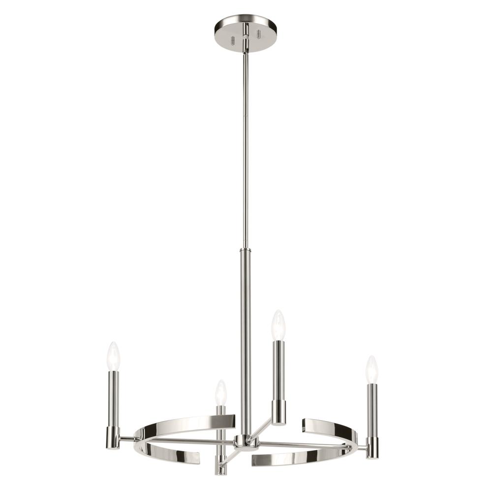 Tolani 20.25" 4-Light Chandelier in Polished Nickel