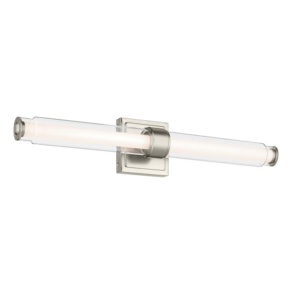 Laurene 26.5" Linear Bath Bar Medium LED with Clear Glass in Brushed Nickel