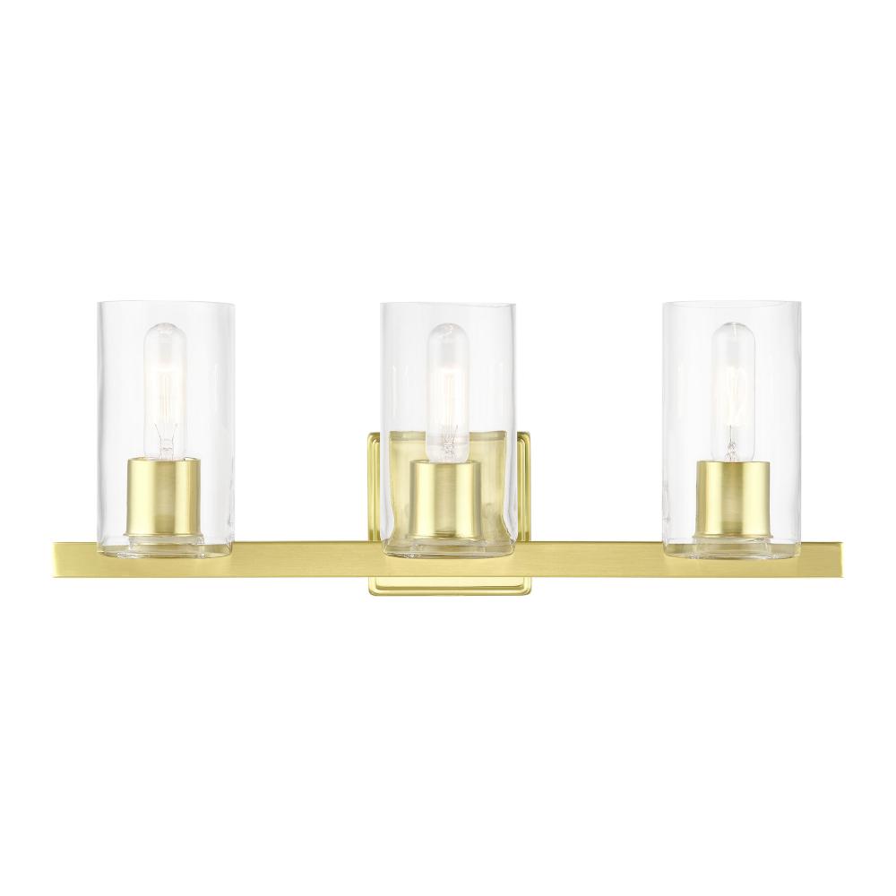 3 Light Satin Brass Vanity Sconce