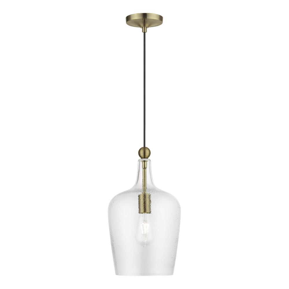 1 Light Antique Brass Single Pendant