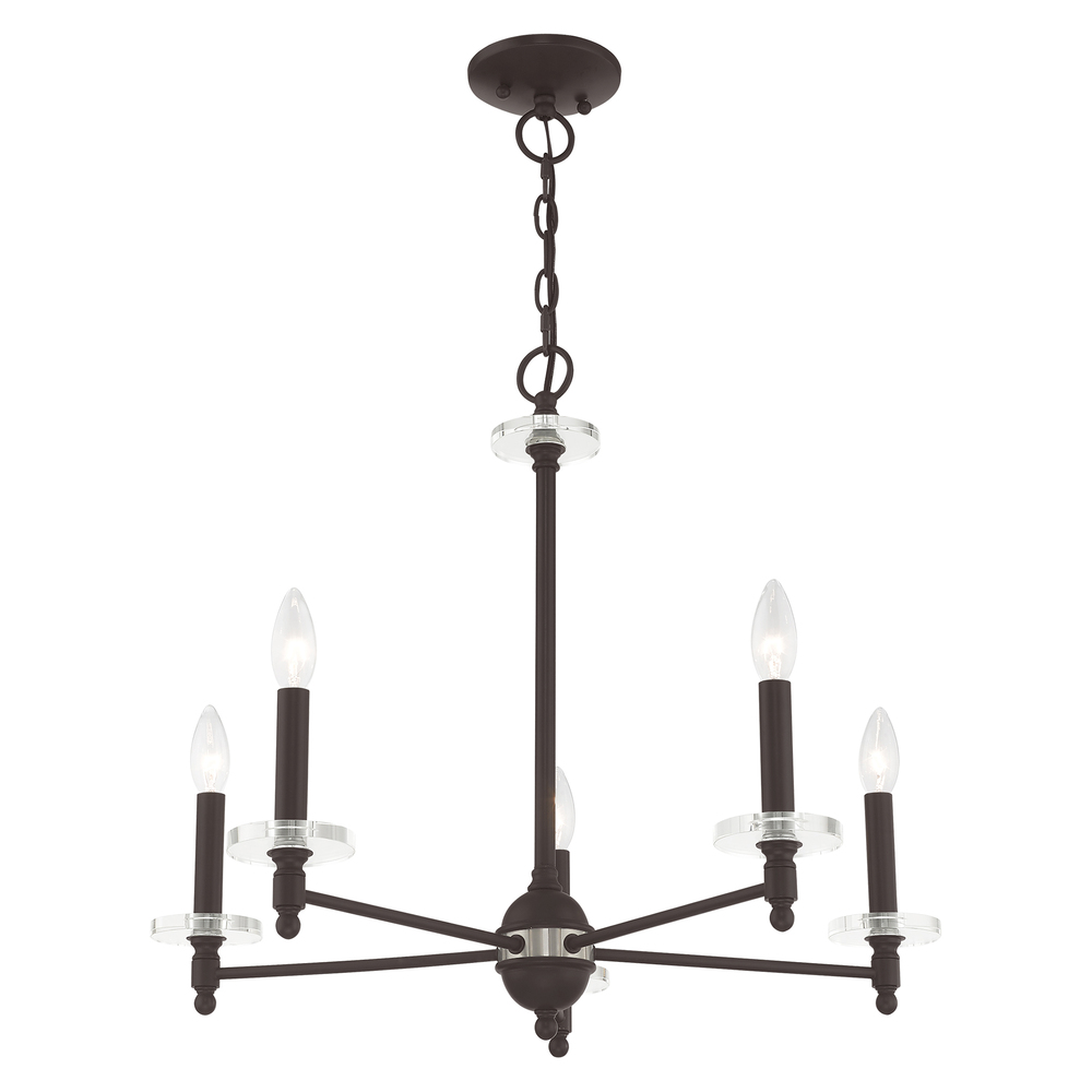 5 Lt Bronze Chandelier