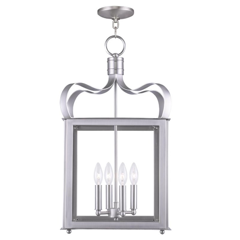 4 Light Brushed Nickel Chain Lantern