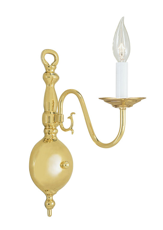 1 Light Polished Brass Wall Sconce