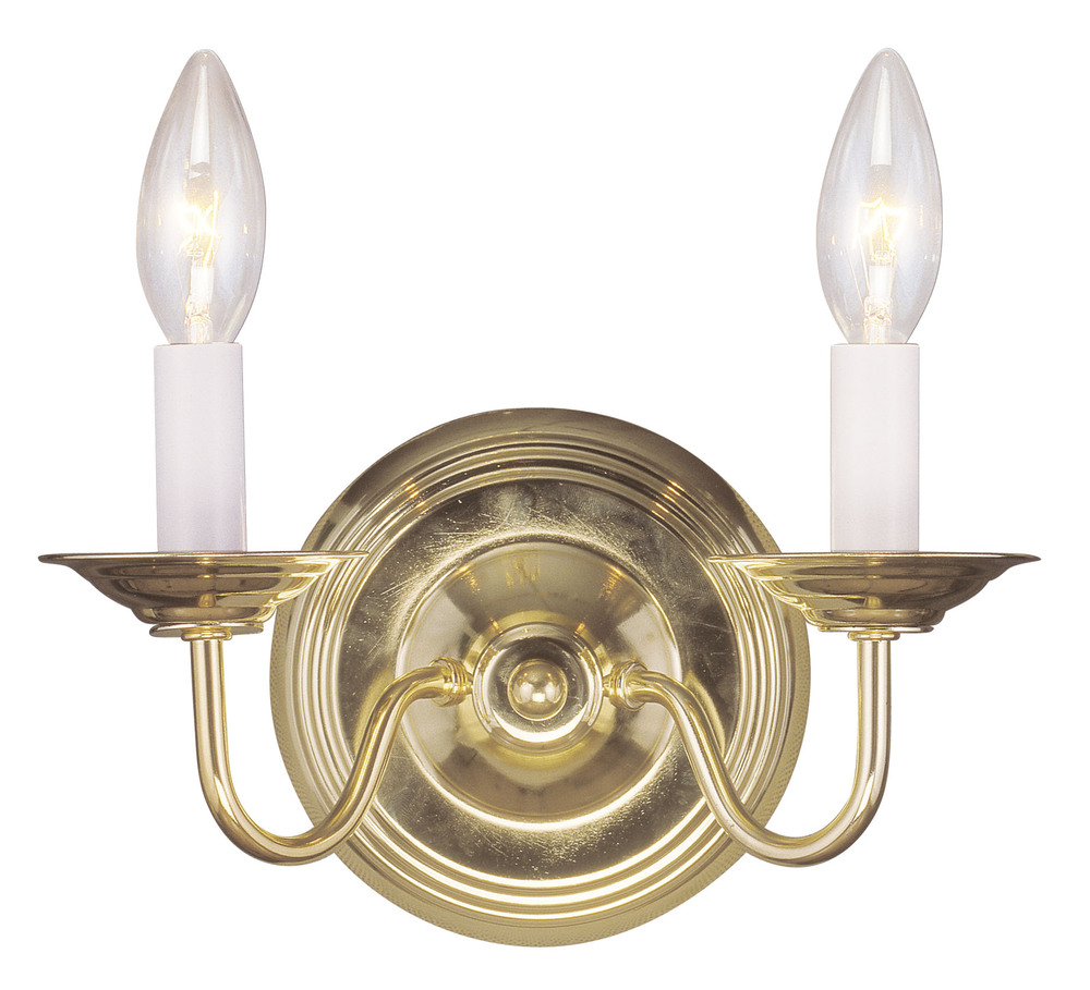 2 Light Polished Brass Wall Sconce