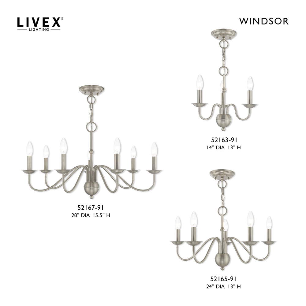 3 Lt Brushed Nickel Mini Chandelier