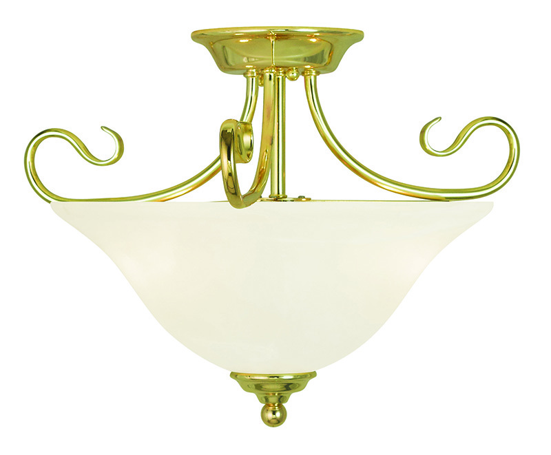 2 Light Polished Brass Ceiling Mount