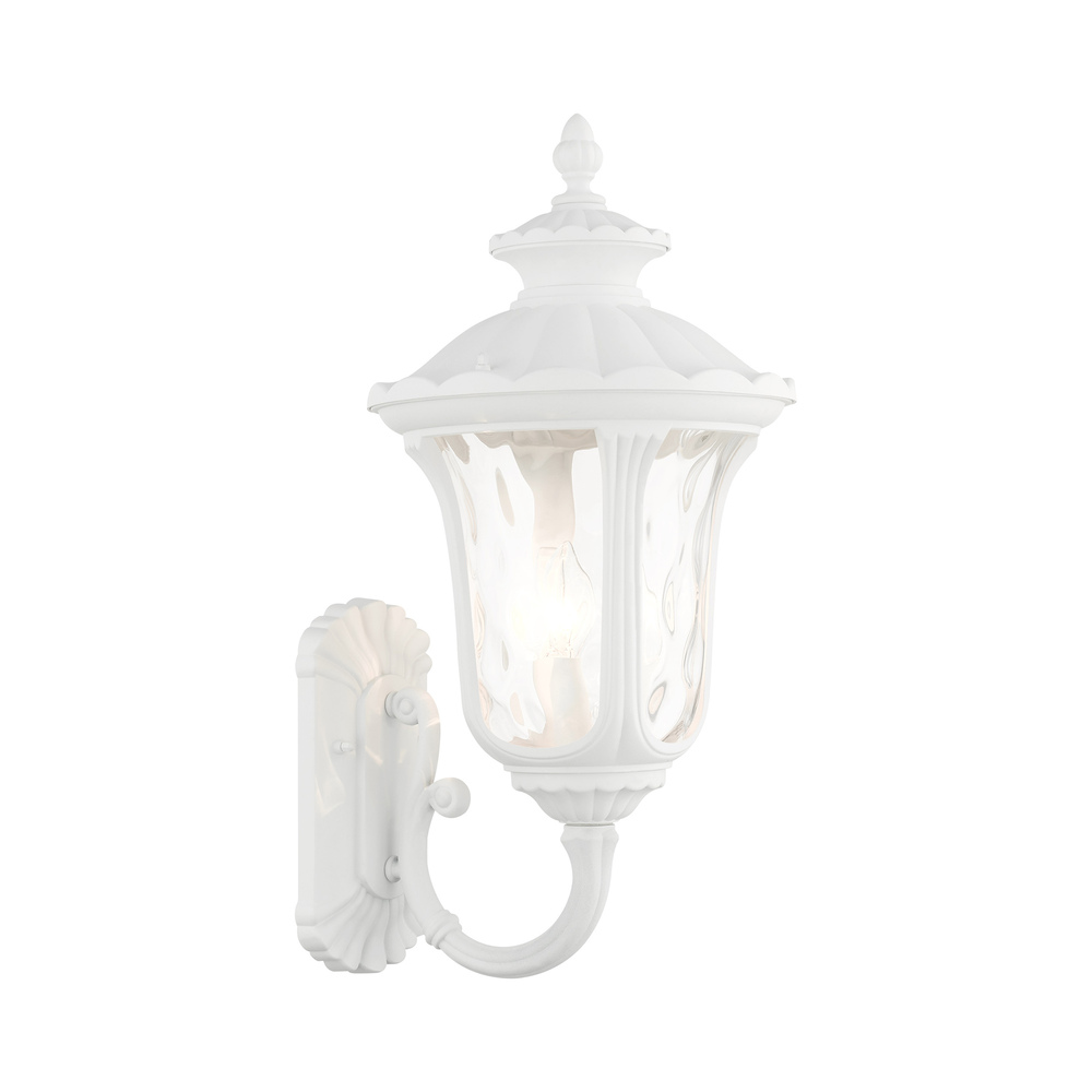 3 Lt Textured White Outdoor Wall Lantern