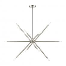 Livex Lighting 46777-91 - 10 Light Brushed Nickel Linear Chandelier