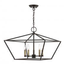 Livex Lighting 49435-07 - 5 Light Bronze with Antique Brass Accents Chandelier