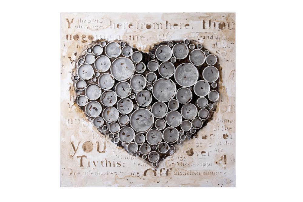 Work Of Heart Silver Mixed-Media Wall Art