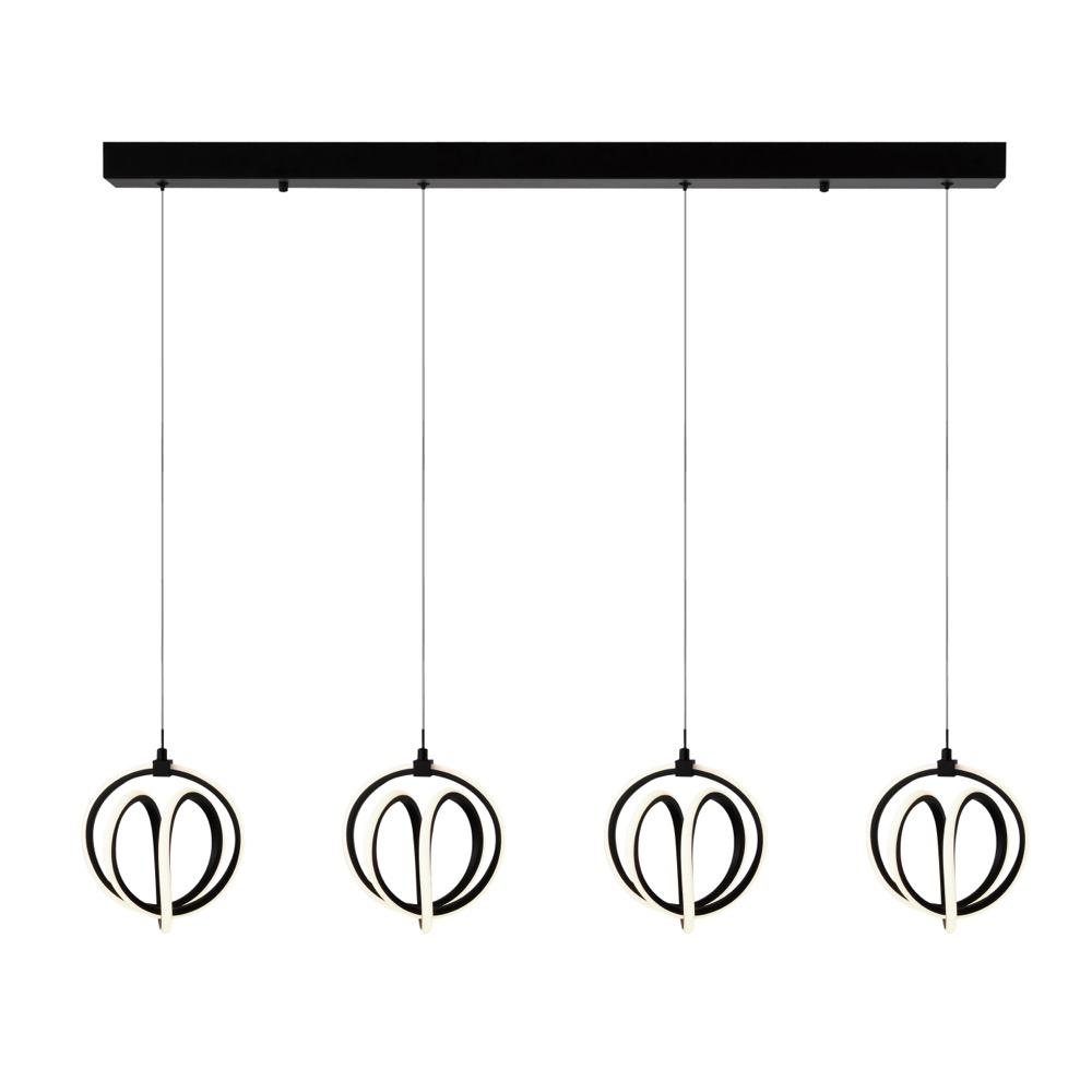 Rose 4 Light LED Chandelier Black