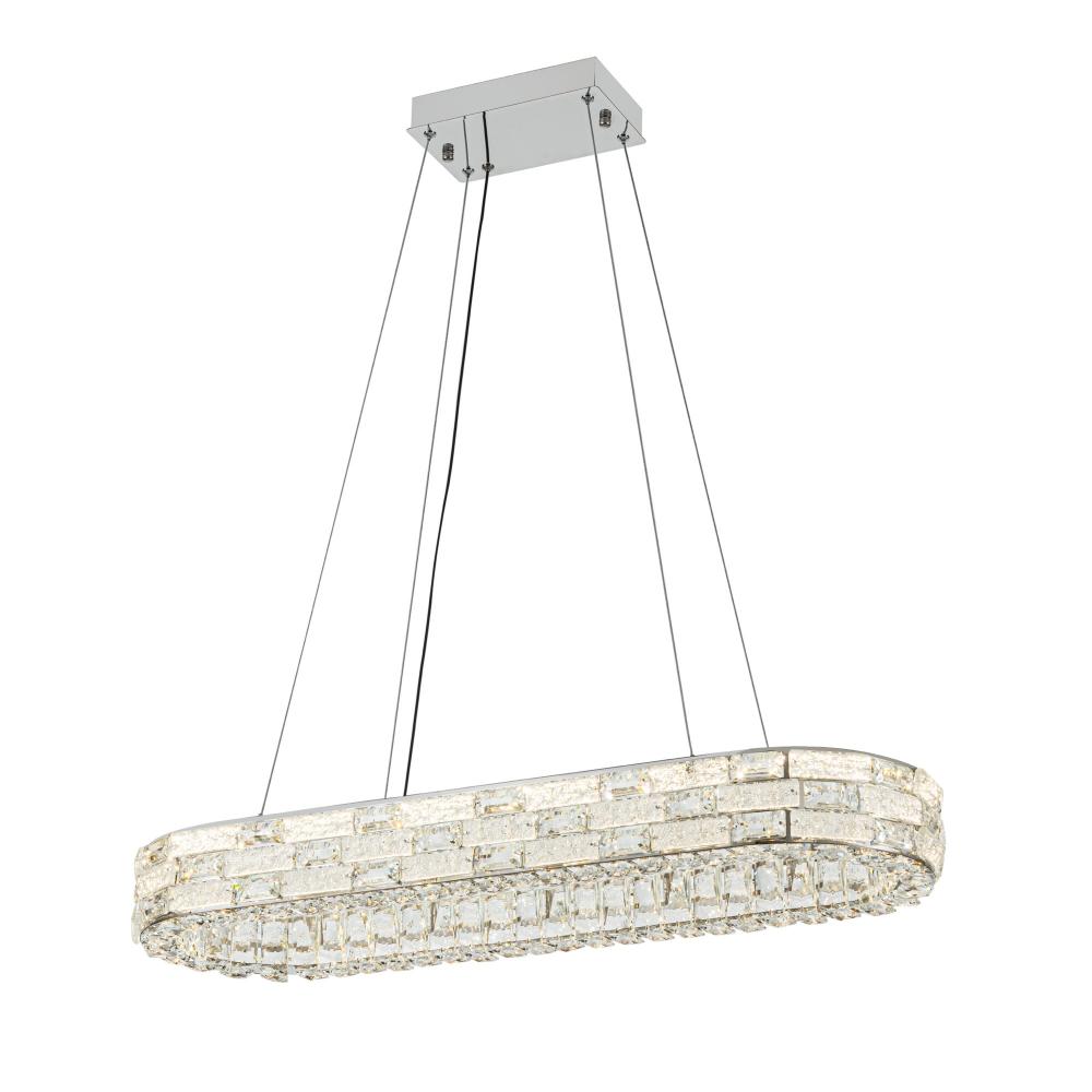 Elegance Integrated LED Island Light, Chrome with Crystal Glassware