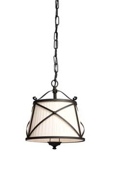 Two Light Black Drum Shade Pendant