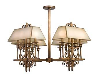 Sixteen Light Antique Brass Up Chandelier