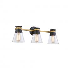 Artcraft AC11803BB - Kanata Collection 3-Light Vanity Light, Black & Brushed Brass