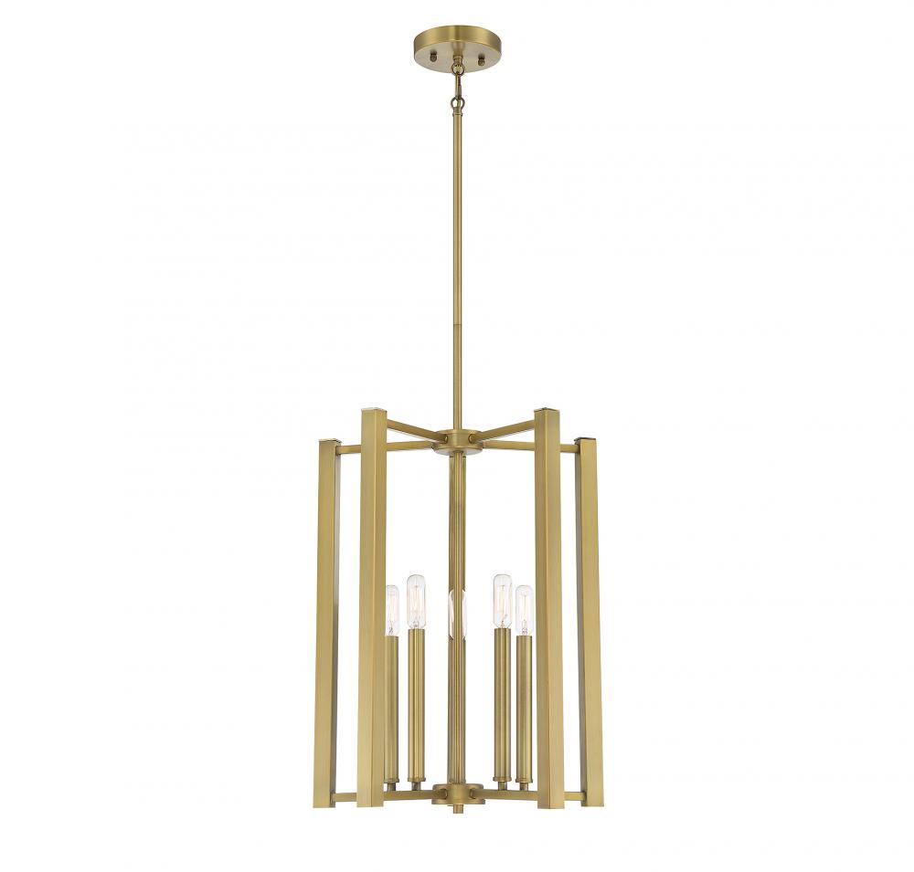 Benson 5-Light Pendant in Warm Brass