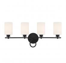 Savoy House 8-530-4-BK - Woodbury 4-Light Bathroom Vanity Light in Black