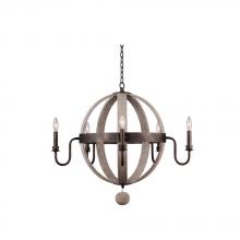 Kalco 506871FG - Harper 5 Light Chandelier