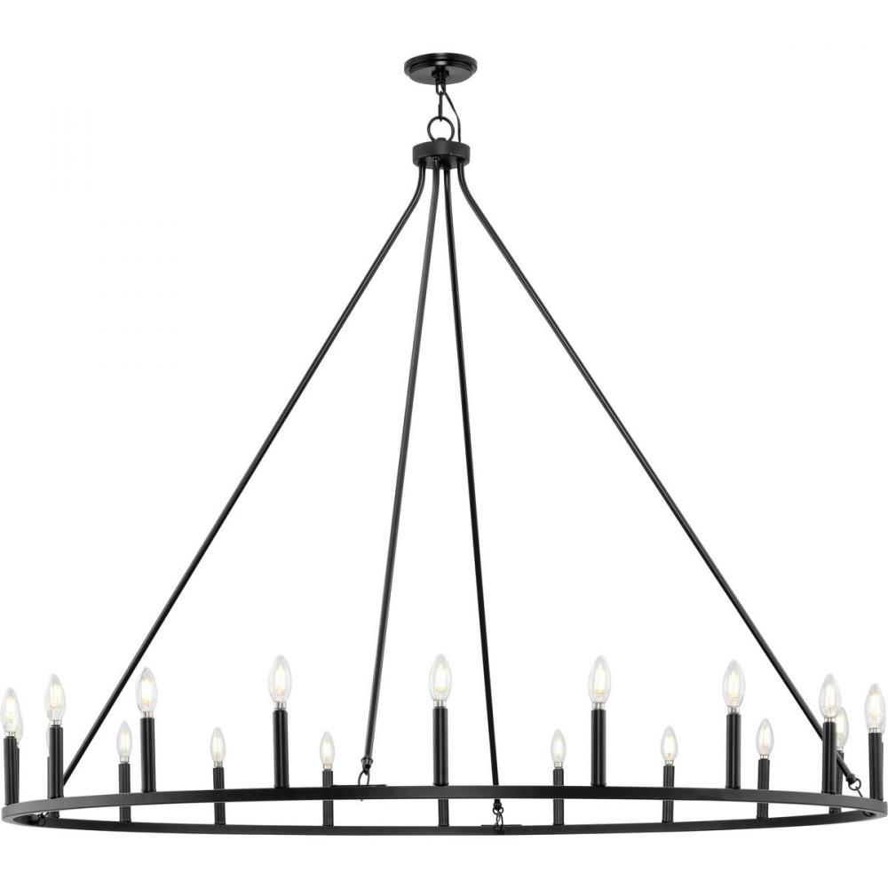 Gilliam Collection Twenty-Light Matte Black New Traditional Chandelier