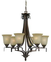 CAL Lighting FX-3506/6 - 29" Inch Six Light Chandelier in Gold Bronze