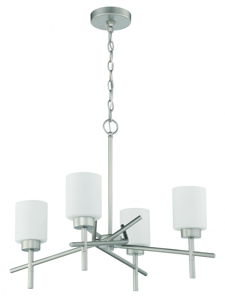 Cadence 4 Light Chandelier in Satin Nickel