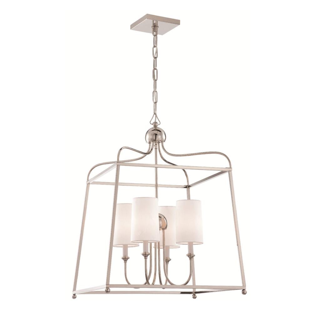 Libby Langdon Sylvan 4 Light Polished Nickel Chandelier