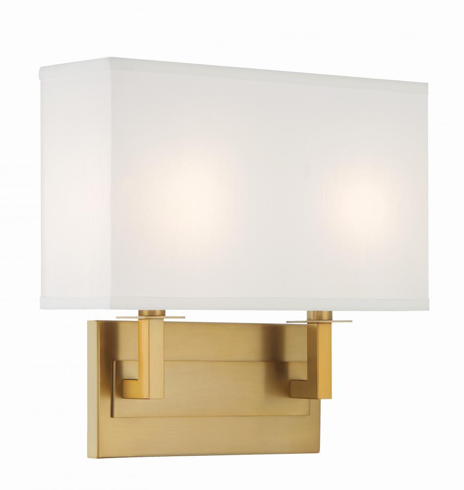 Durham 2 Light Vibrant Gold Sconce