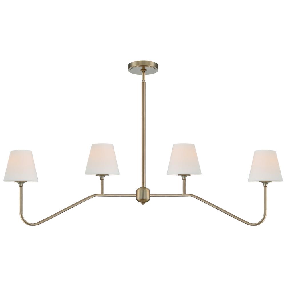 Keenan 4 Light Vibrant Gold Linear Chandelier