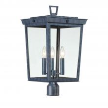 Crystorama BEL-A8069-GE - Belmont 3 Light Graphite Outdoor Post