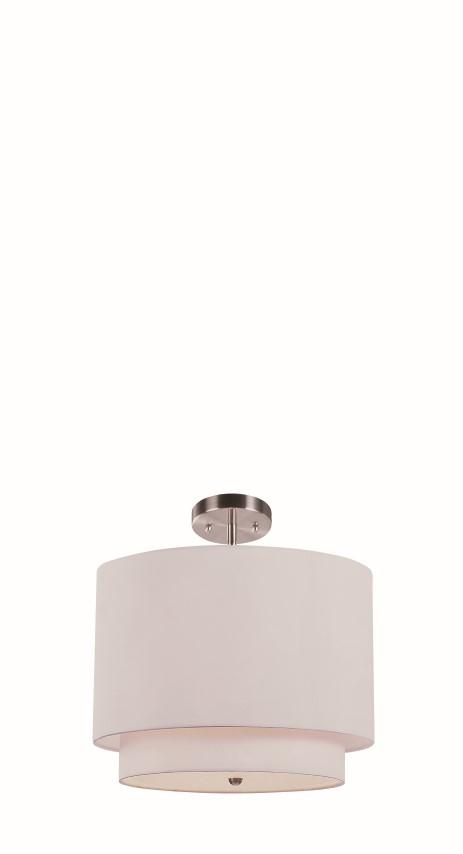 Schiffer 3-Light Double Drum Convertible Pendant or Semi-Flush