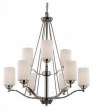 Trans Globe 70529 BN - Mod Pod 9-Light Two Tier Glass Shaded Chandelier