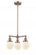 Innovations Lighting 207-AC-G201-6-LED - Beacon - 3 Light - 19 inch - Antique Copper - Stem Hung - Chandelier