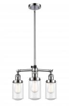 Innovations Lighting 207-PC-G314-LED - Dover - 3 Light - 17 inch - Polished Chrome - Stem Hung - Chandelier