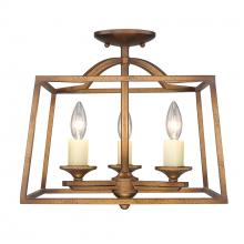 Golden 3072-SF GG - Athena 3 Light Semi-Flush in Grecian Gold