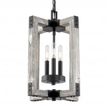 Golden 7808-3P BLK - Lowell 3-Light Pendant in Matte Black