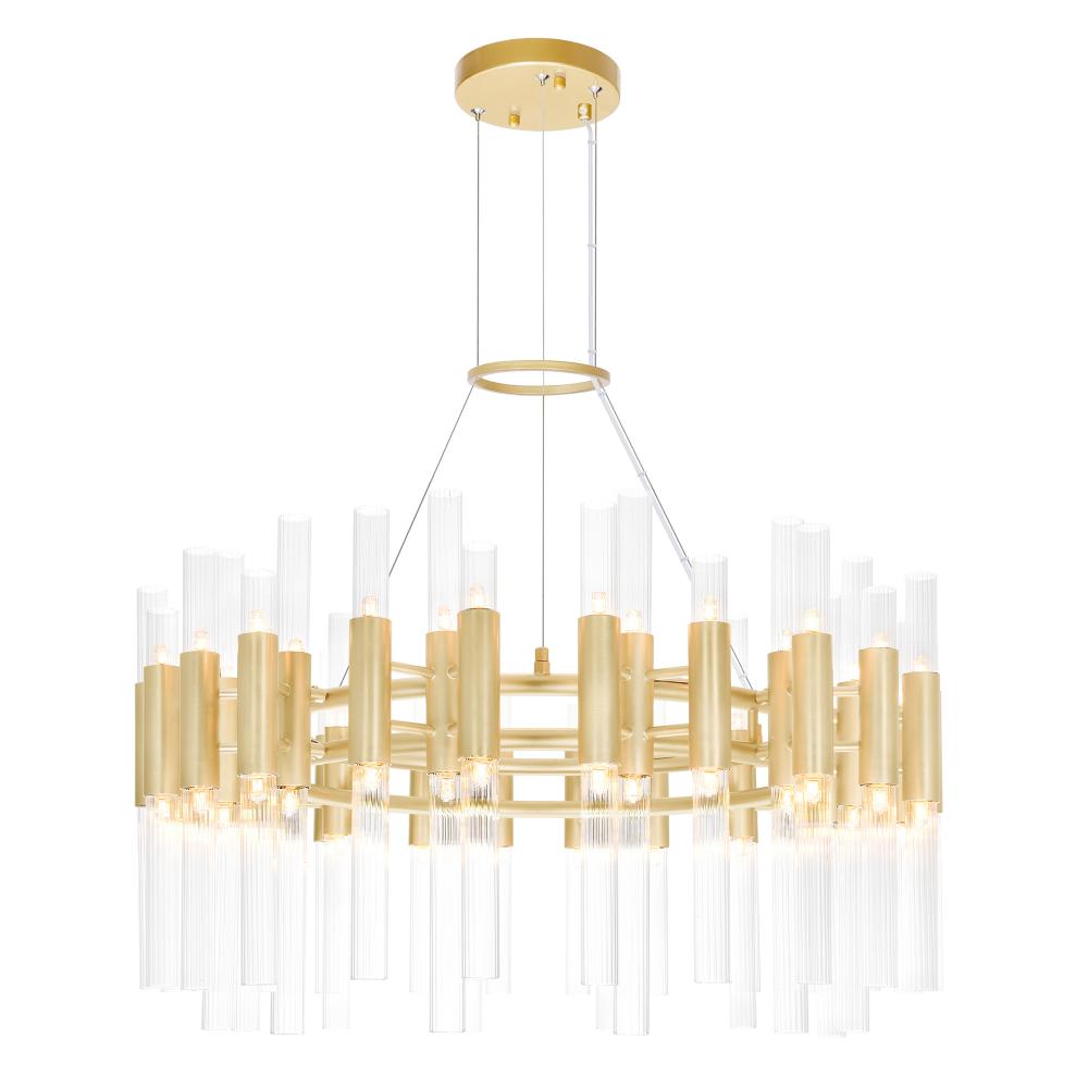 Orgue 72 Light Chandelier With Satin Gold Finish