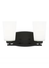  4428902EN3-112 - Franport transitional 2-light LED indoor dimmable bath vanity wall sconce in midnight black finish w