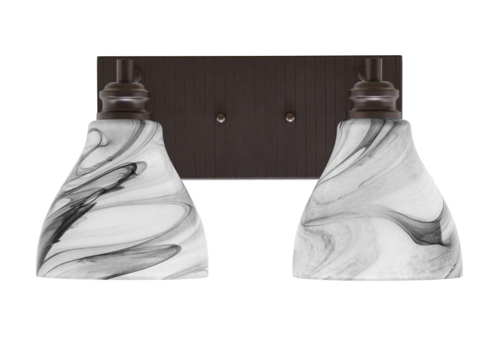 Edge 2 Light Bath Bar, Espresso Finish, 6.25" Onyx Swirl Glass