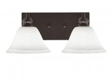 Toltec Company 1162-ES-311 - Edge 2 Light Bath Bar, Espresso Finish, 7" White Muslin Glass