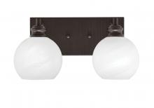 Toltec Company 1162-ES-4101 - Edge 2 Light Bath Bar, Espresso Finish, 5.75" White Marble Glass