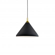 Kuzco Lighting Inc 492814-BK/GD - Dorothy 14-in Black With Gold Detail 1 Light Pendant