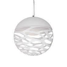 Kuzco Lighting Inc PD2514-WH - Single LED Pendant with Organic Shaped Laser Cut Metal Sphere Shades