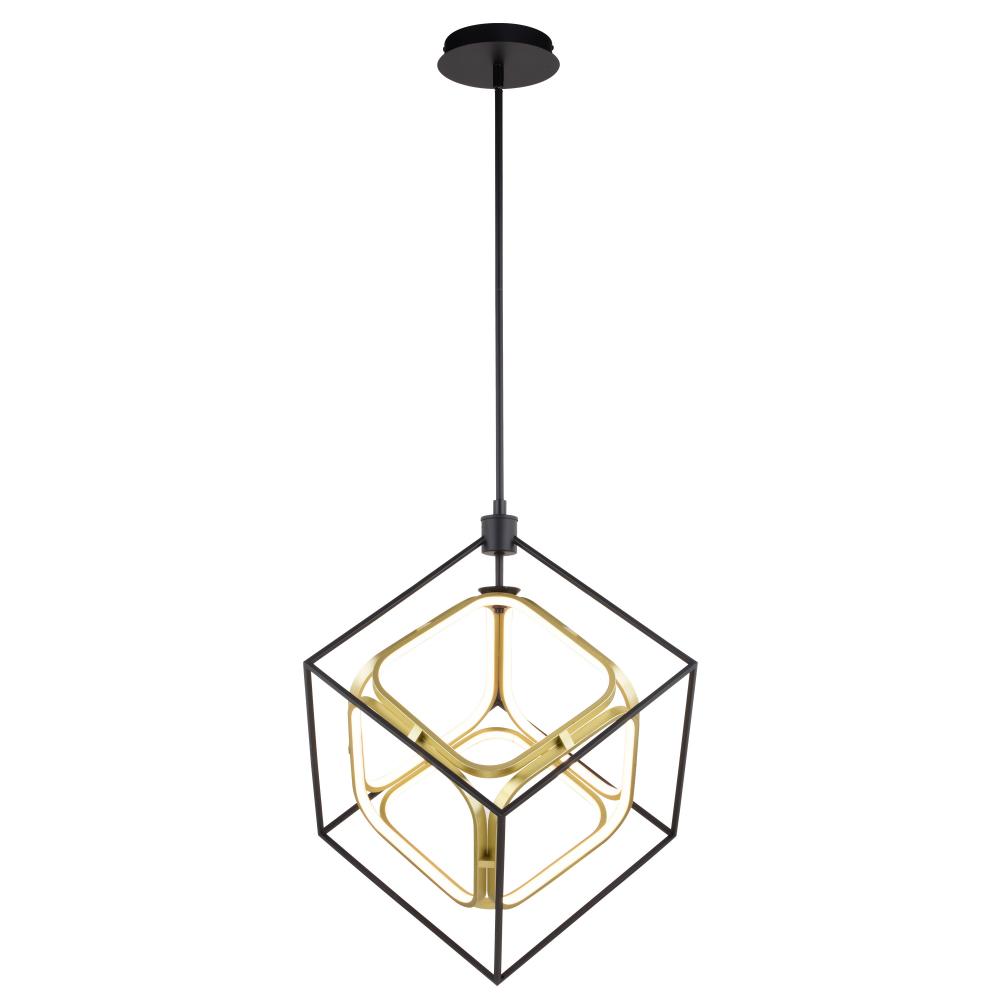 Anson 23.5-in. W LED Pendant Matte Black and Gold