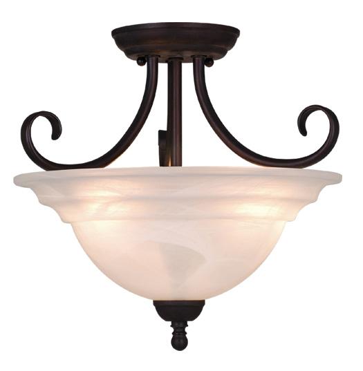 Babylon 14-in Semi Flush Ceiling Light or Pendant (Dual Mount) Oil Burnished Bronze