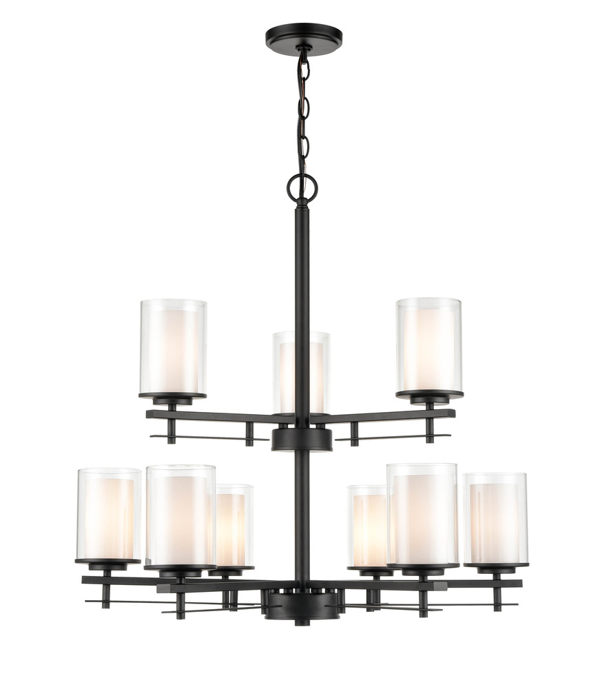 Huderson 9-Light Chandelier Ceiling Light Matte Black