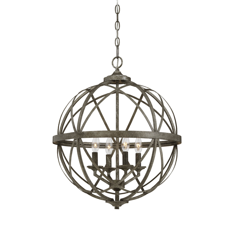 Lakewood 4-Light Pendant light Antique Silver