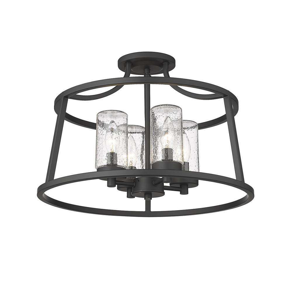 Errol 4-Light Semi-Flush Ceiling Mount Matte Black