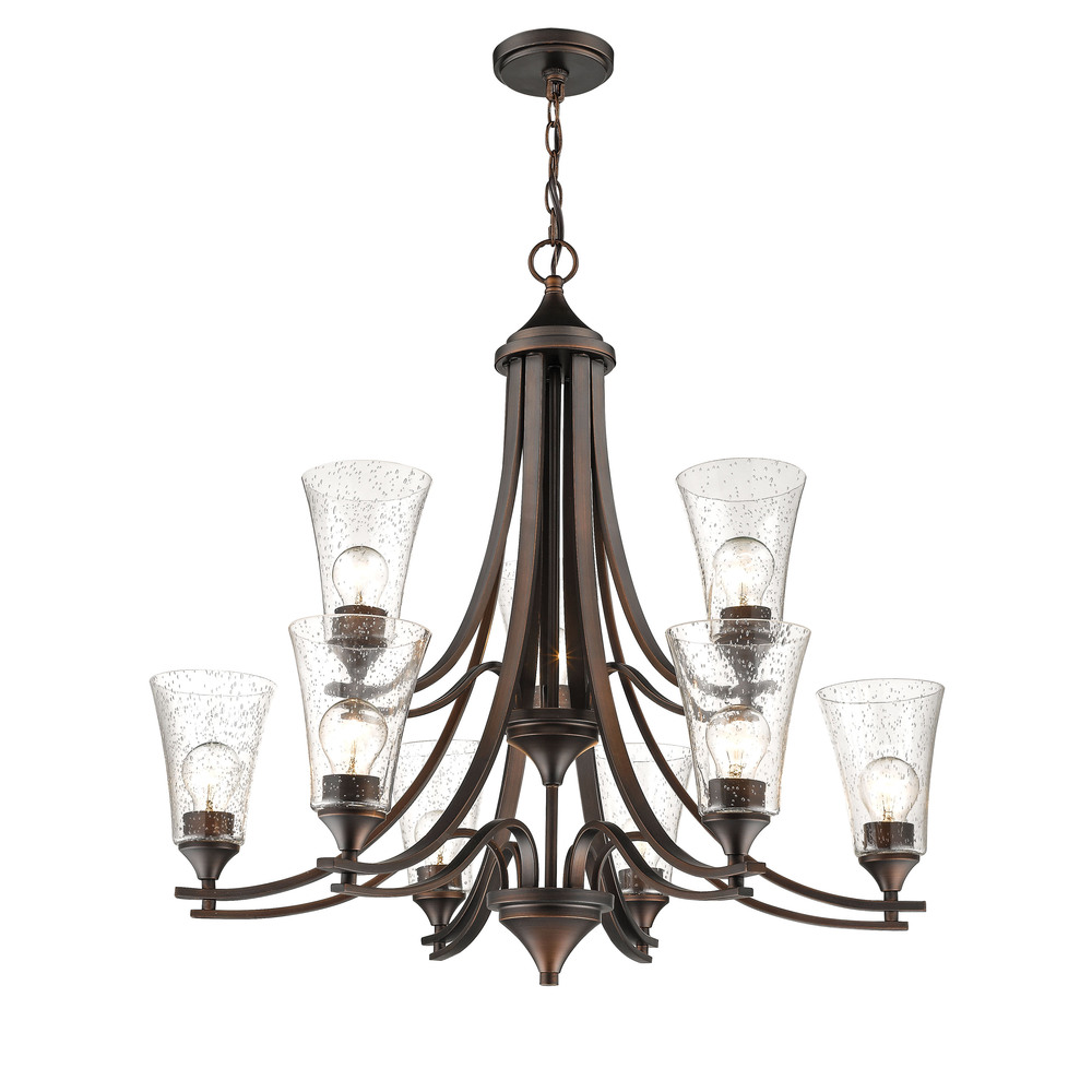 Natalie 9-Light Chandelier Ceiling Light Rubbed Bronze